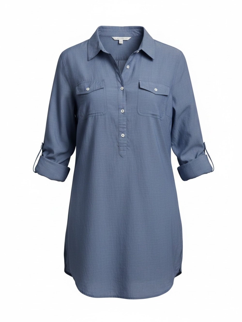 J. Crew Slate Blue Long-Sleeve Shirt Dress